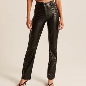 Abercrombie Vegan Leather 90s Straight Pant NWT